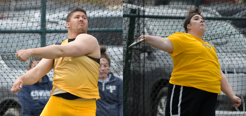 Sophomore All-OAC throwers Ted Achladis and Jillian Roberts (Photos courtesy of Jesse Kucewicz)
