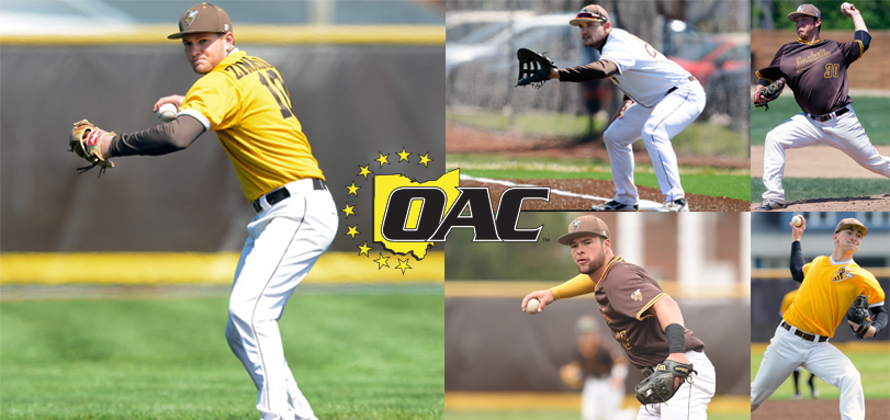 OAC Player of the Year Mark Zimmerman and All-OAC selections Hunter Handel, Evan Lovick, Alex Albright, and Cole Nieto