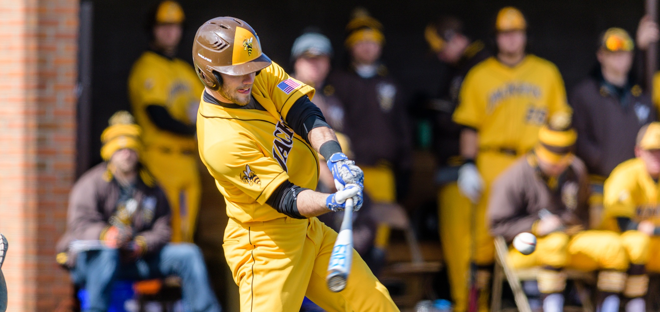 Senior All-OAC outfielder Alex Marcum hit his OAC-leading fifth home run of the season against Allegheny (Photo courtesy of Jesse Kucewicz)