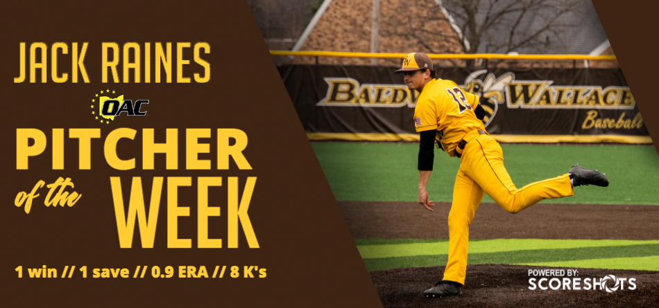 Raines Collects OAC Pitcher of the Week Honor