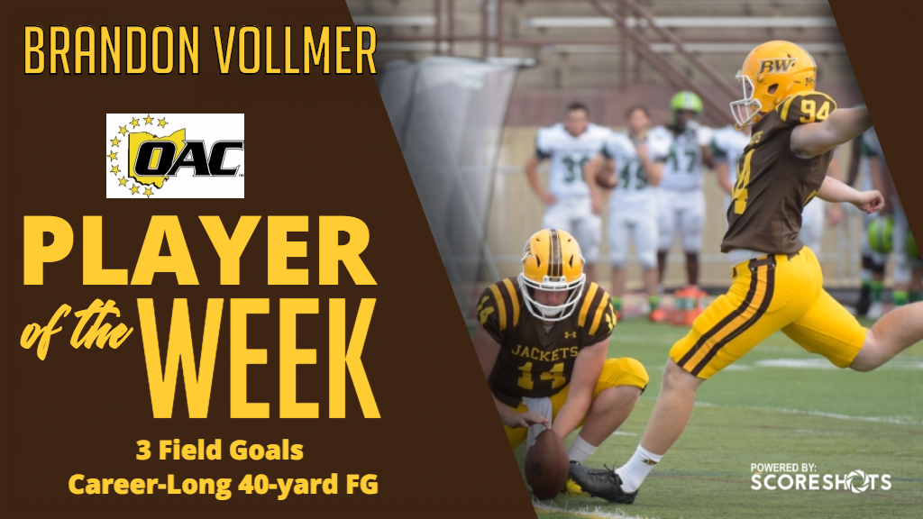 Vollmer Earns First Career OAC Football Special Teams Player of the Week Honor