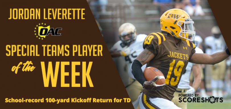 Leverette Earns Second OAC Football Special Teams Player of the Week Honor