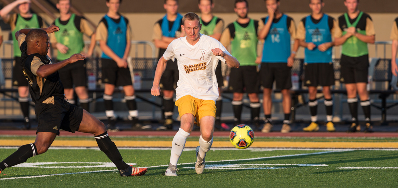 Junior Academic All-OAC forward Cannon Dees recorded a goal and an assist in BW?s 2-1 win over Wooster (Photo courtesy of Jesse Kucewicz)