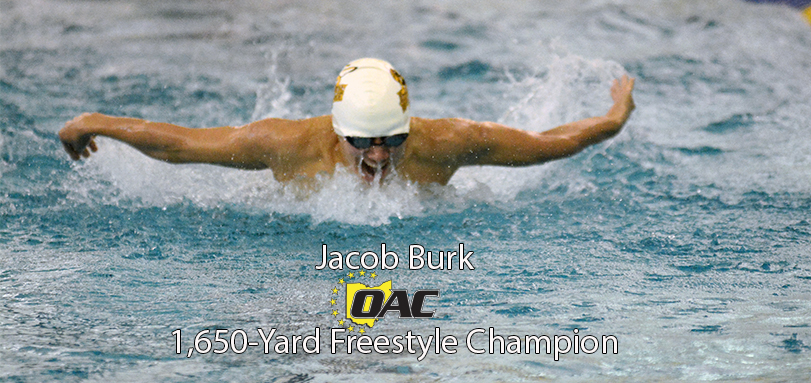 Burk Wins Title to Lead Men's Swimming and Diving to Fifth Place at OAC Championships