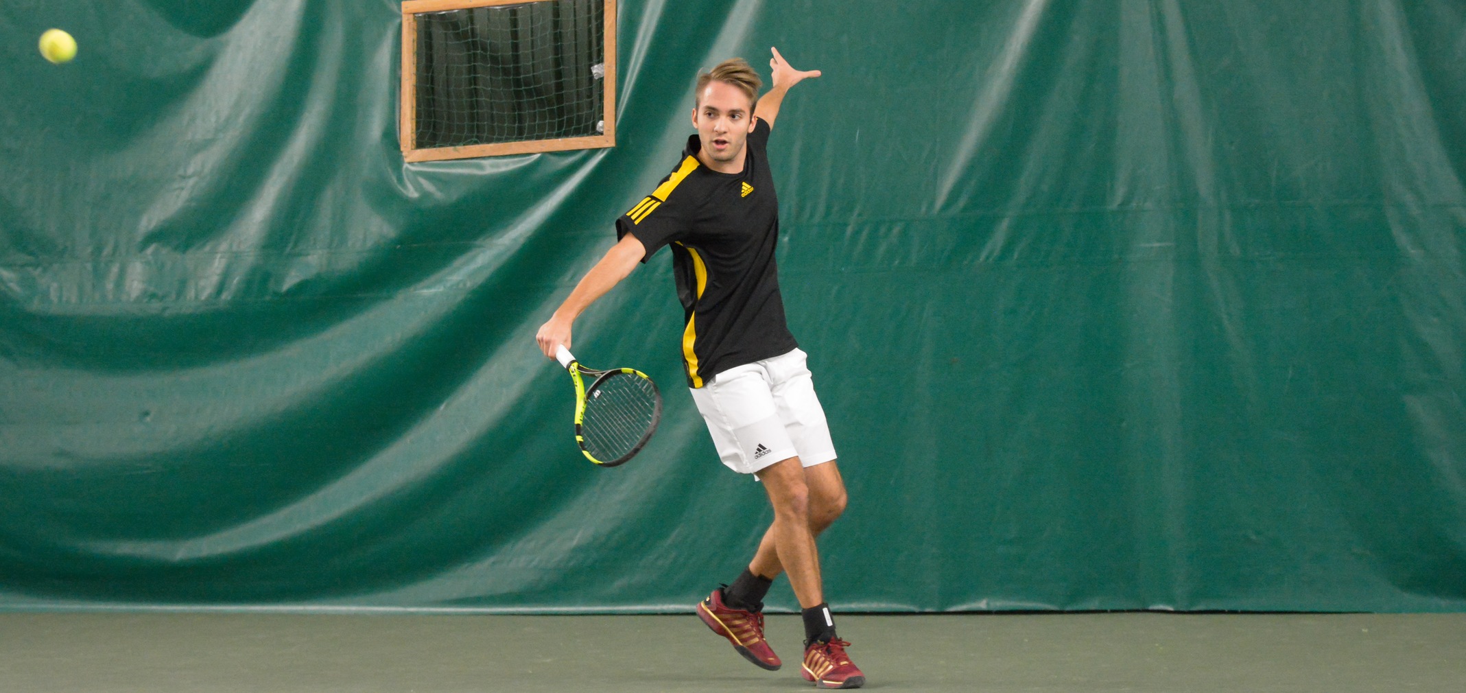 Junior ITA Scholar Athlete Roger Boyer won 6-0, 6-1 at No. 4 singles against Heidelberg