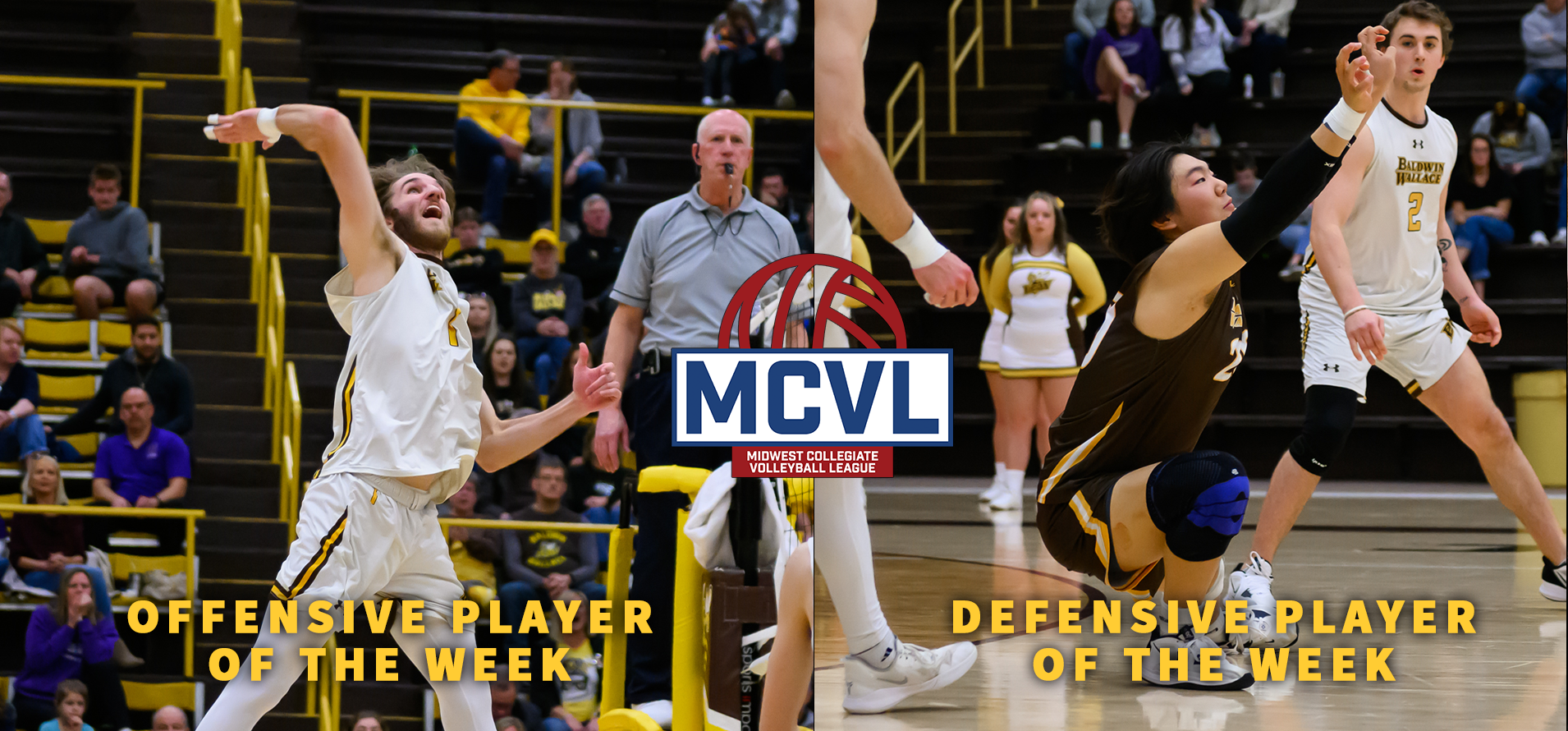 Michael Beard (pictured left) and Aiden Kim (pictured right) Named MCVL Offensive and Defensive Players of the Week (photos courtesy of Kevin Wilker '26)