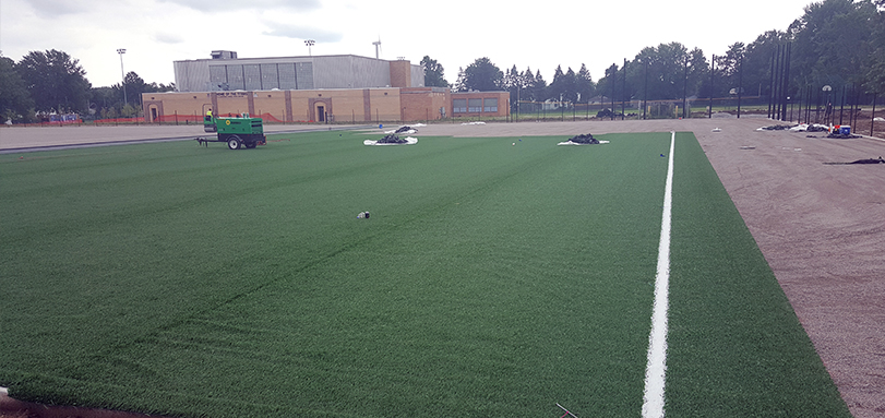 Turf Being Installed at New All-Turf Softball Complex
