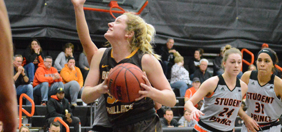 Freshman forward Lilly Edwards recorded the third double-double of her career in BW's 74-64 win over Heidelberg (Photo courtesy of Hailey Owens)