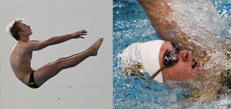 All-OAC Diver of the Year Zachary Pierce and All-OAC performer Kayla McClintock