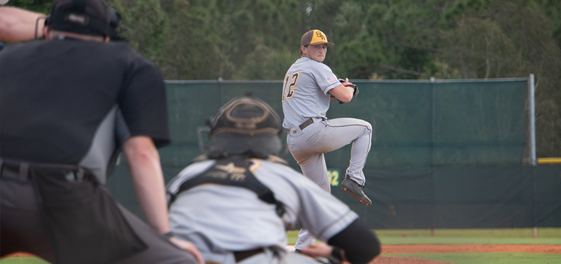Senior Jack Raines had a career-high 12 strikeouts in the victory over Oberlin College (Photo Courtesy of Alec Palmer)