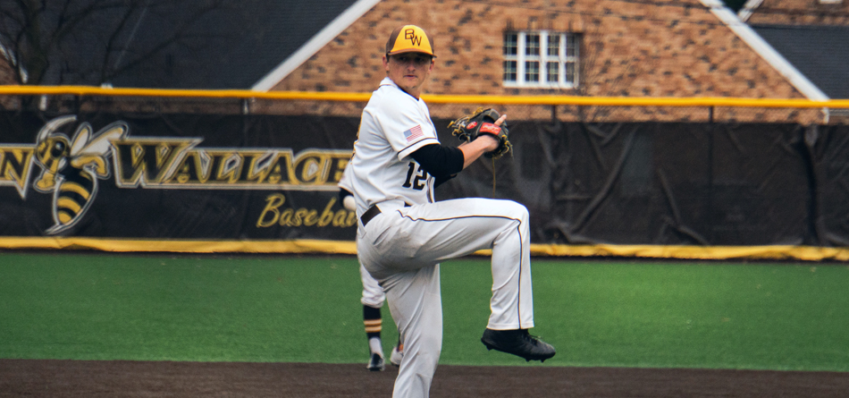 Senior left handed pitcher Jack Raines threw 2.2 innings of scoreless and hitless relief with five strikeouts in BW's opening tournament game (Photo courtesy of Alec Palmer)