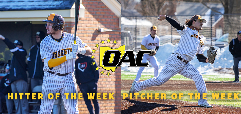 Alex Ludwick (pictured left) and Brendon Hink (pictured right) honored as OAC Hitter and Pitcher of the Week (photos courtesy of Anna Haberstro '24)