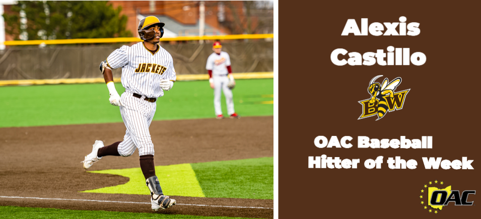 Castillo Named OAC Baseball Hitter of the Week for the Second Time this Season