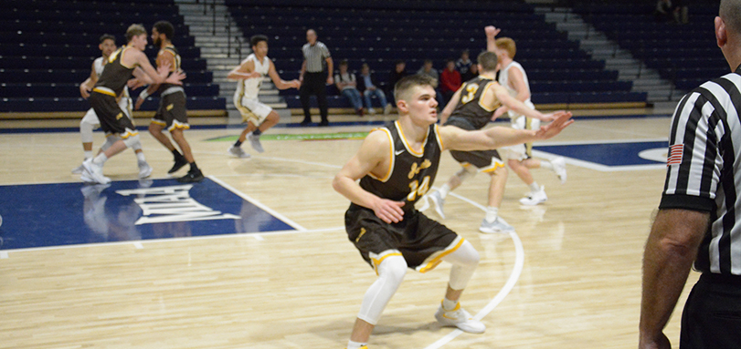 Junior guard Zach Cebula had 14 points in the win against Westminster (Pa.) College (Photo Courtesy of Alec Palmer)