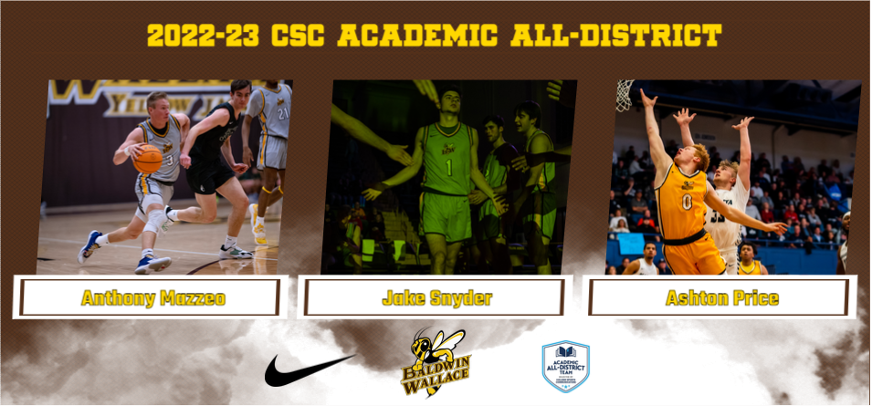 Three Men’s Basketball Players Named CSC Academic All-District