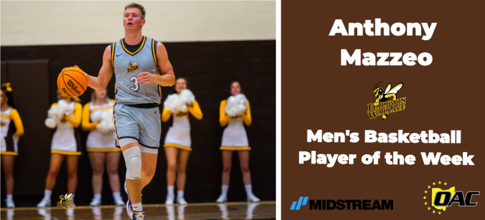 Mazzeo Named OAC Men’s Basketball Player of the Week for Second Time This Season