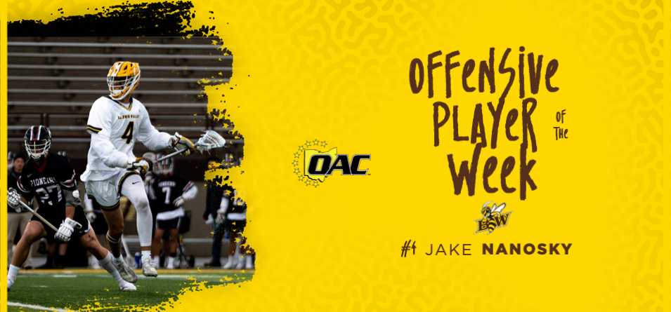Nanosky Earns Second Career OAC Men’s Lacrosse Player of the Week Honors