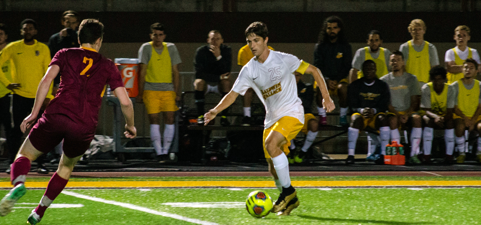 Junior All-OAC and Academic All-OAC forward Danny Ruple scored both BW goals in a 2-1 win over Oberlin College (Photo courtesy of Lori Kumorek)