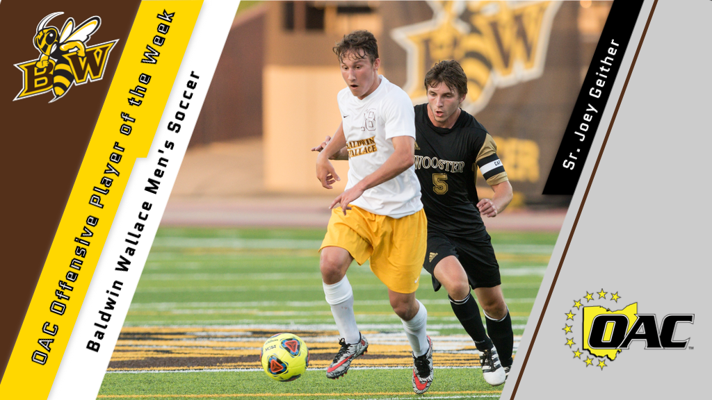 Geither Gathers First OAC Men's Soccer Offensive Player of the Week