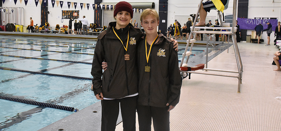 All-OAC 3-Meter Diver Evan Rinaldi and OAC Diver of the Year and 3-Meter Champion Zachary Pierce