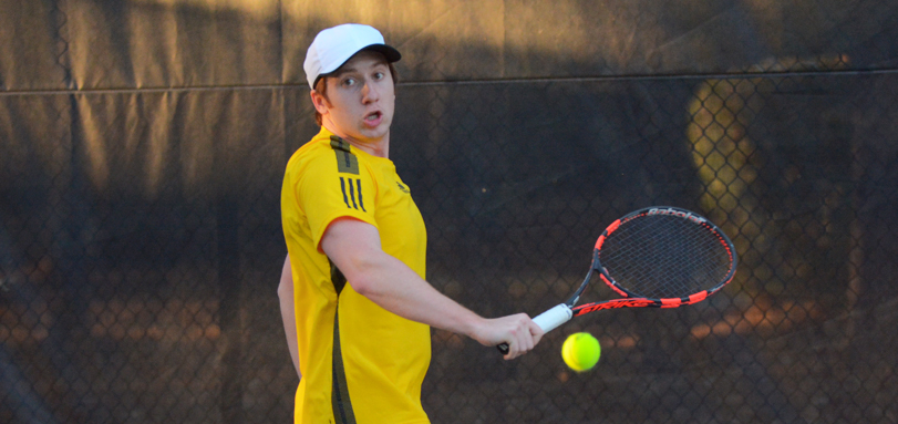 Junior Ben Binion only gave up one game across both singles and doubles against Muskingum