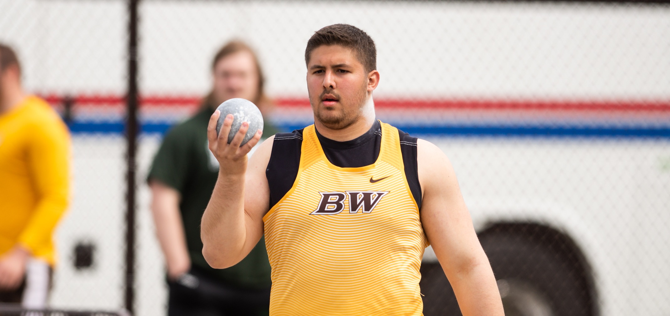 Sophomore All-OAC thrower Ted Achladis won the discus event at the 49th Annual Sparky Adams Invitational (Photo courtesy of Jesse Kucewicz)