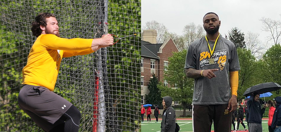 Zak Dysert and Jordan Leverette both captured titles on day two of the 2019 OAC Outdoor Championships (Photos courtesy of Blake Moore and Ryan Ladd)