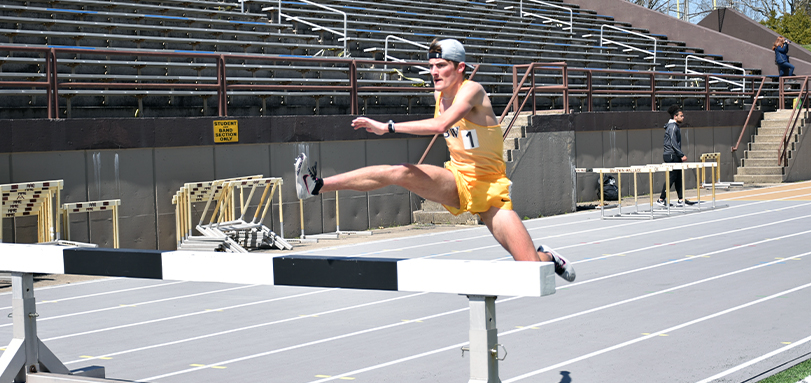 Sophomore distance runner Kyle White won the 3,000-meter steeplechase at the 51st Sparky Adams Invitational