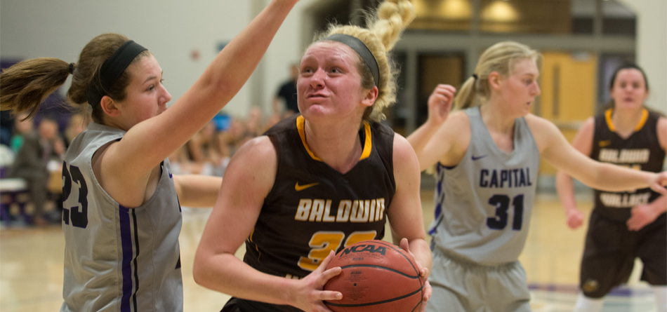 Freshman forward Lilly Edwards led BW with 15 points and nine rebounds in the loss to John Carroll