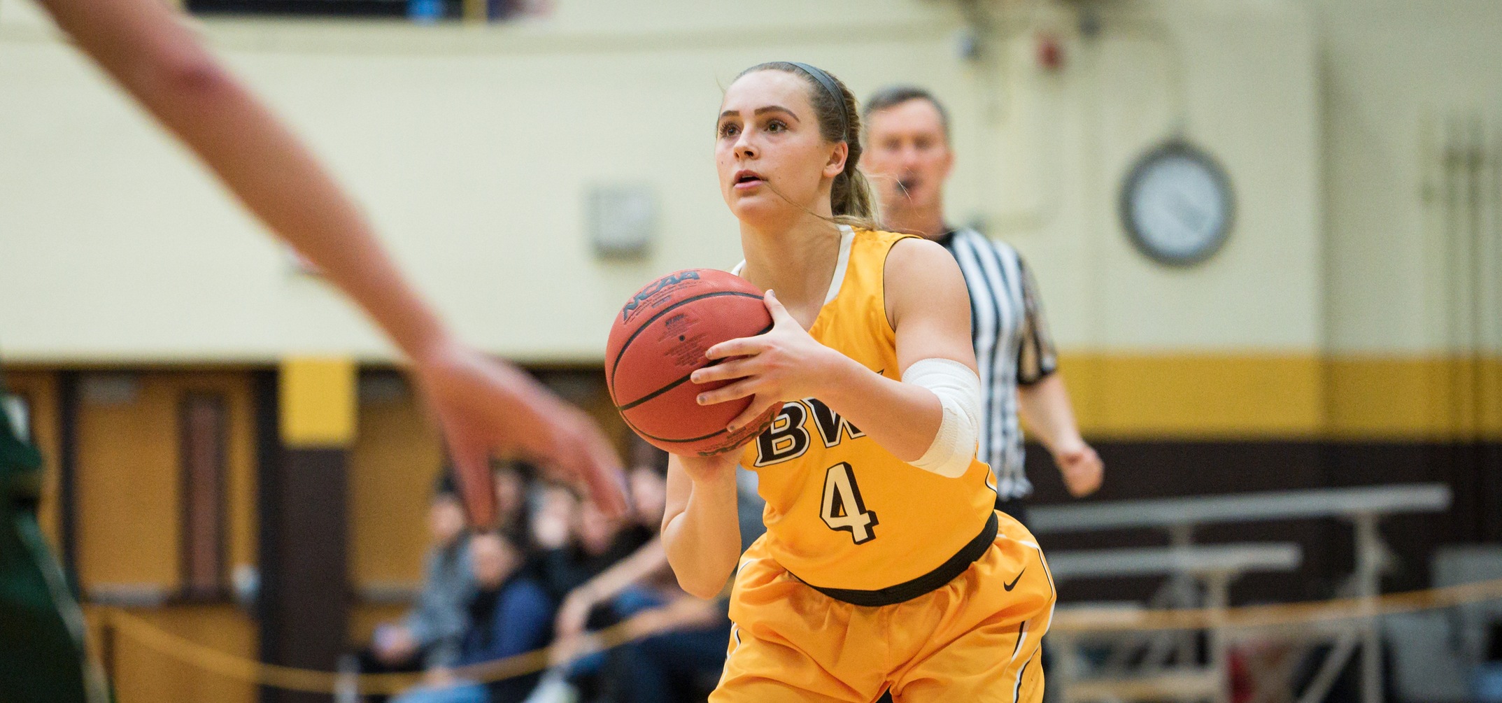 Junior Academic All-OAC guard Kasey Hughes led BW to a victory over Ohio Northern with a game-high 13 points (Photo courtesy of Jesse Kucewicz)