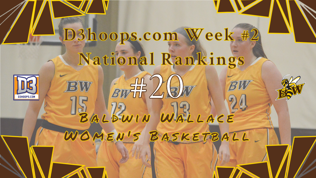 Women's Basketball Climbs to No. 20 in Week 2 National Rankings
