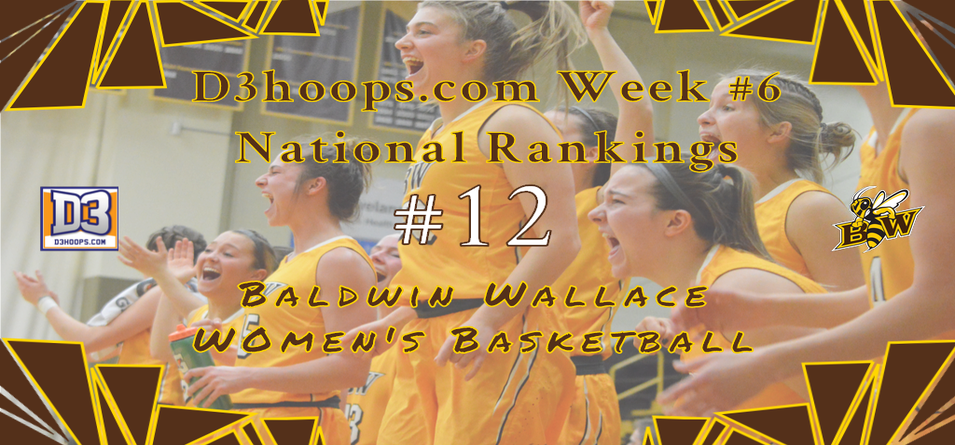 Women's Basketball Lands at No. 12 Spot in Week 6 National Rankings
