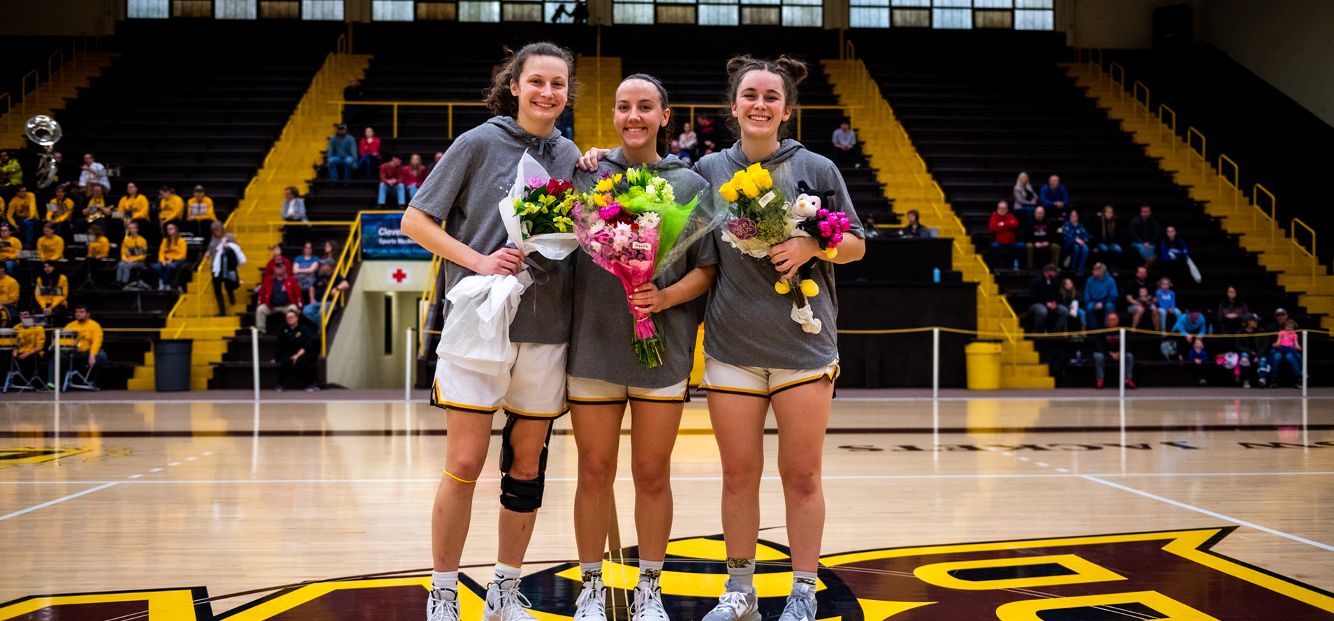 Seniors, pictured left to right: Megan Hensel, Regan Schill, and Izzy Andrews (photo courtesy of Kevin Wilker '26)