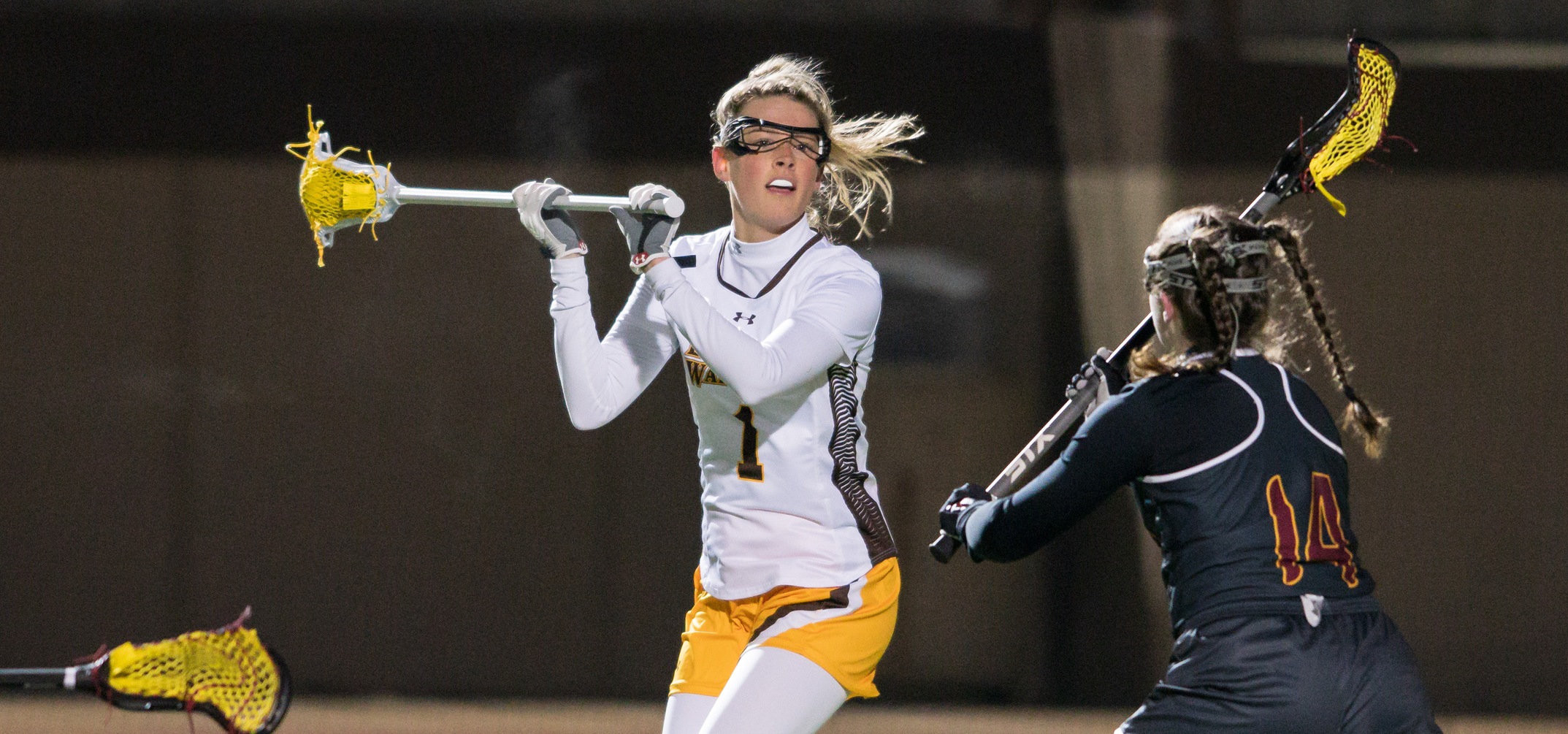 Junior All-OAC attack Brie Martineau had three goals and three assists in BW's close 9-8 win over John Carroll (Photo courtesy of Jesse Kucewicz)