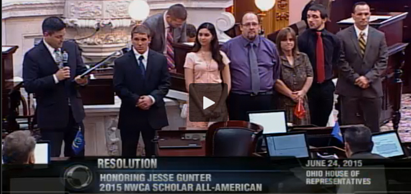 All-American Wrestler Jesse Gunter Honored by Ohio House of Representatives