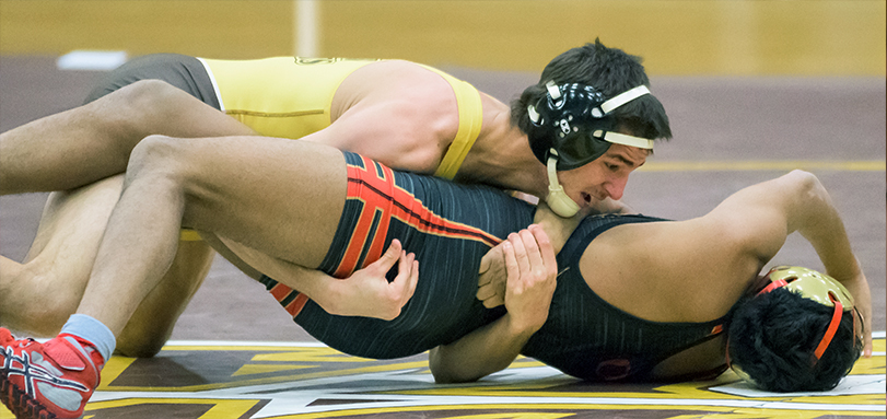 Aarpn Kelley picked up the lone pinfall of the match (Photo Courtesy of Jesse Kucewicz