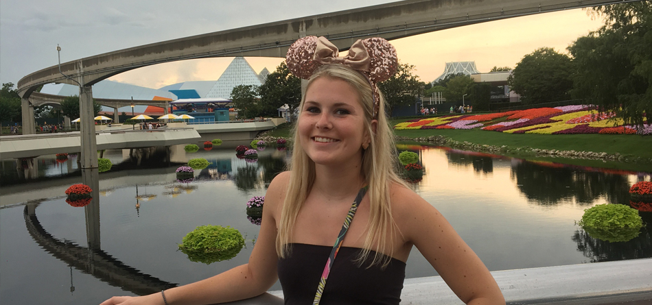 Sophie Weidner poses at Epcot