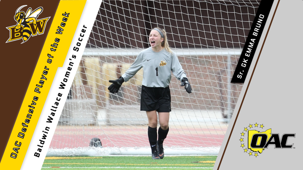 Emma Bruno earns OAC Defensive Player of the Week for second time this season