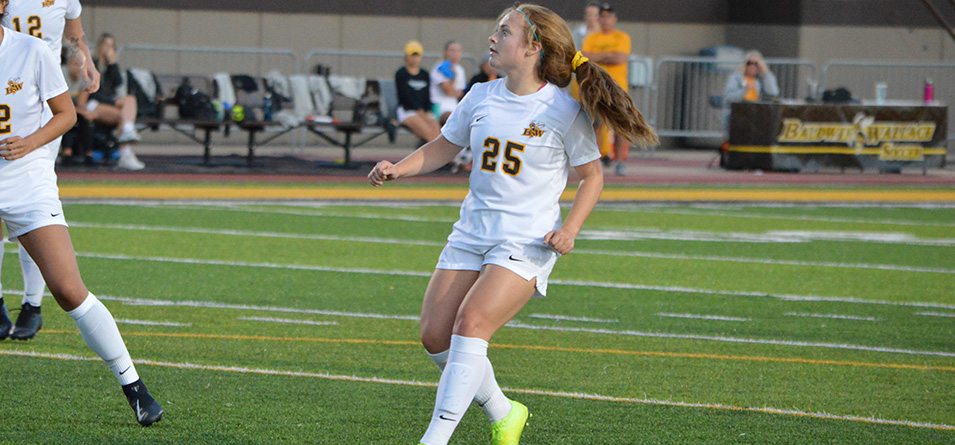 Sophomore Maddie Farrell scored two goals in tonight's 4-1 win against Muskingum
