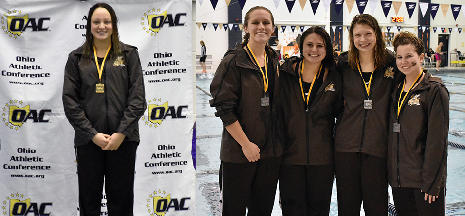 OAC Champion Bella Ratino and School-Record 200-yard freestyle relay team