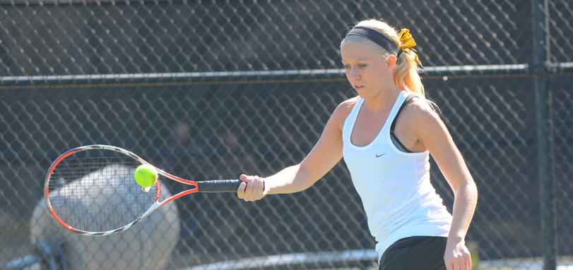 Senior Academic All-OAC player Kelly Peskura defeated her Marietta opponent by a score of 6-0, 6-0