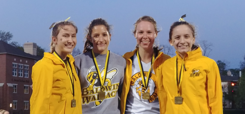Bella Pendola, Madison Kile, Katie Fowler and Kelly Brennan successfully defended their OAC 4x800-meter relay title at the 2019 OAC Outdoor Championships