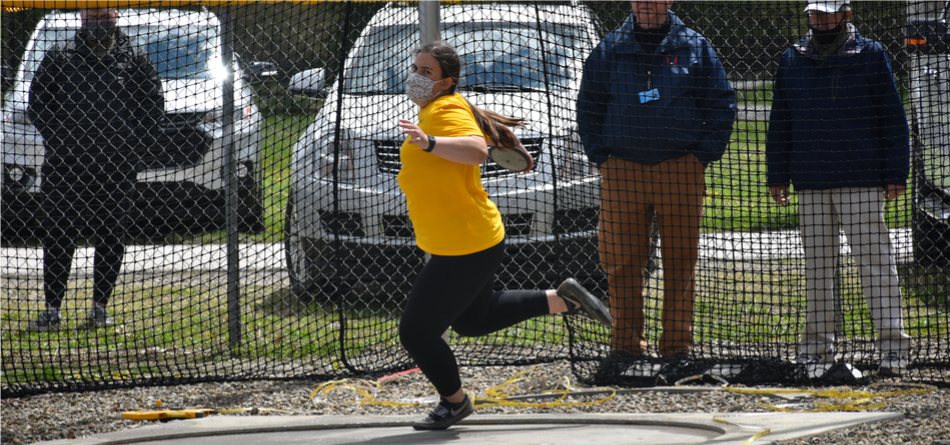 Sophomore All-OAC thrower Abby Rodriguez won the shot put at the Mount Union Last Chance meet