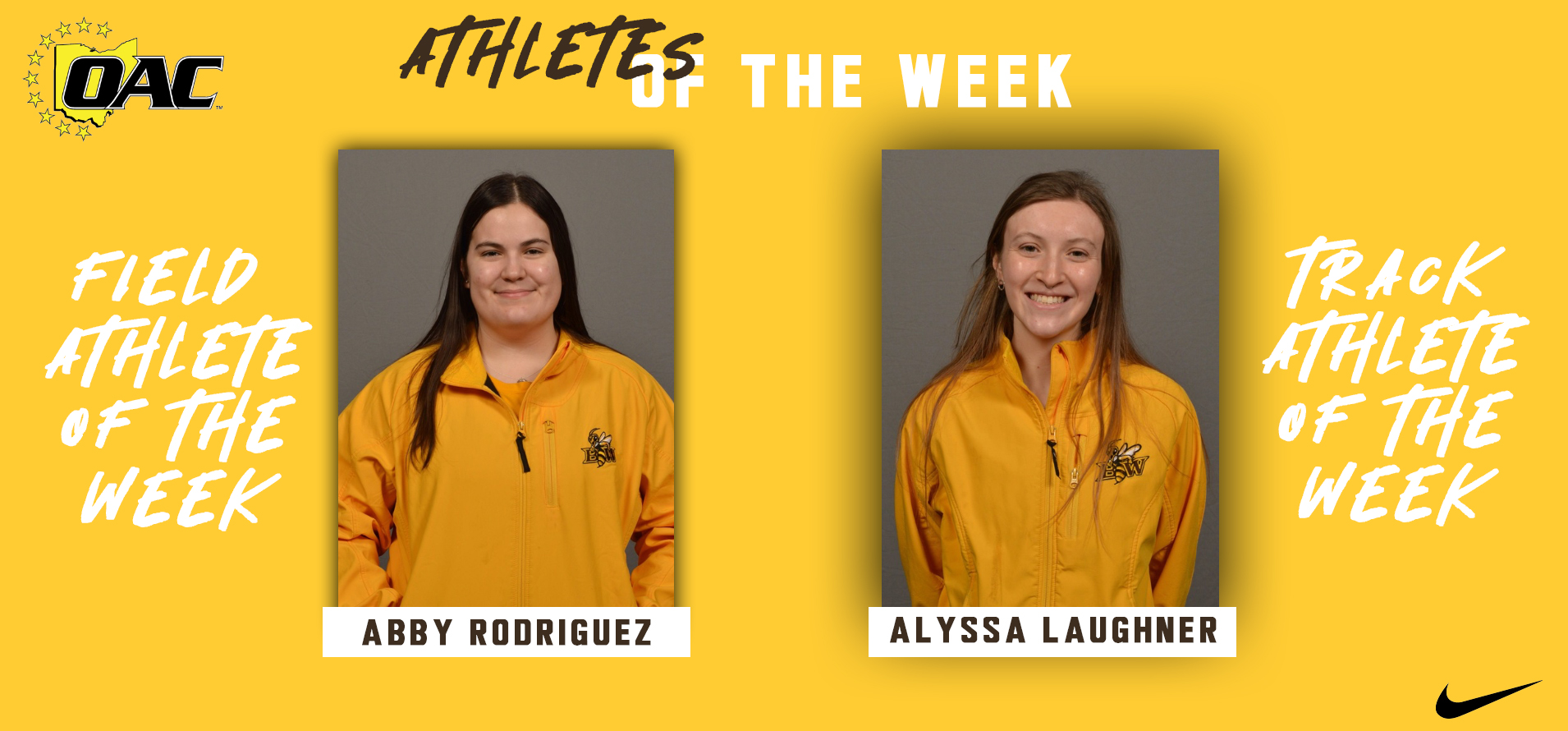 Rodriguez and Laughner Earn OAC Athlete of the Week Honors