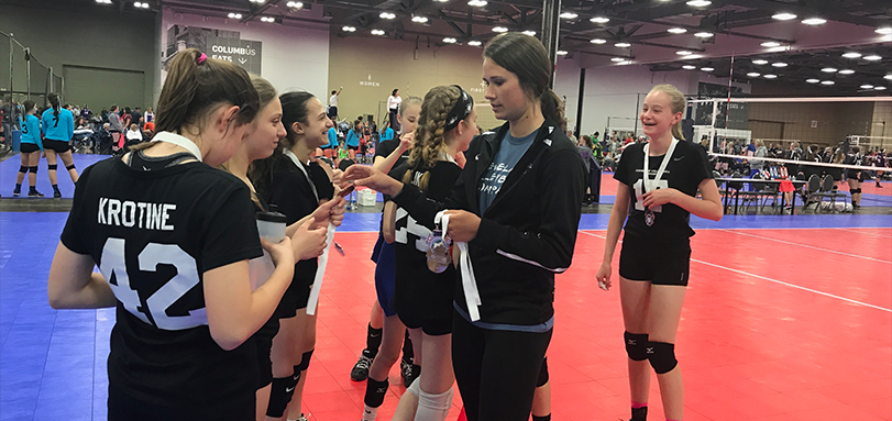 Alicia Lortcher coaching at The Cleveland Volleyball Club