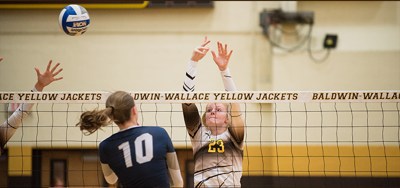 Freshman utility player Morgan Mellinger's 13 kills helped the Yellow Jackets defeat #17 Ohio Northern