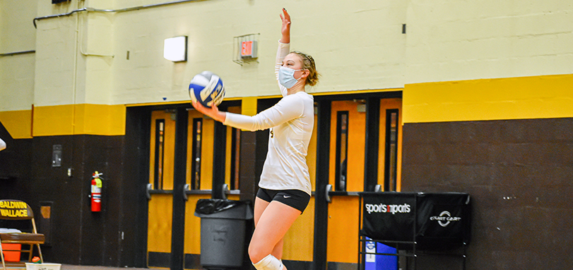Morgan Martin had five service aces and 12 digs in each match (Photo Courtesy of Dustin Johnson '24)