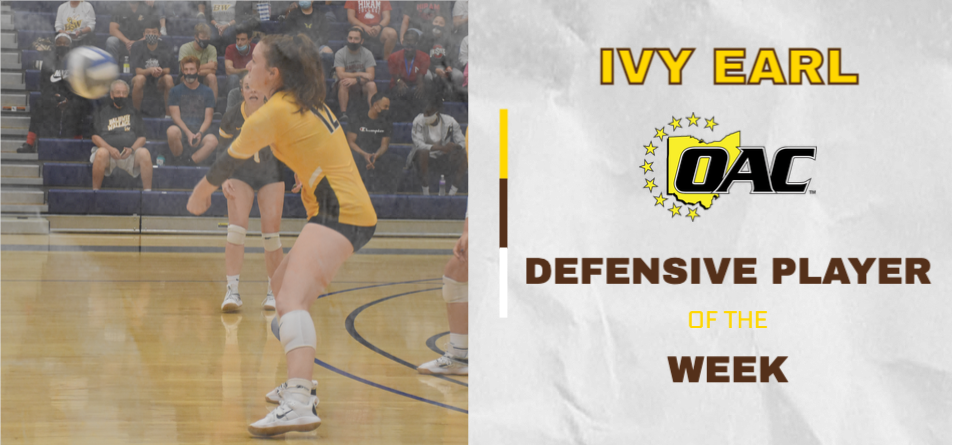 Ivy Earl Named OAC Women's Volleyball Defensive Player of the Week