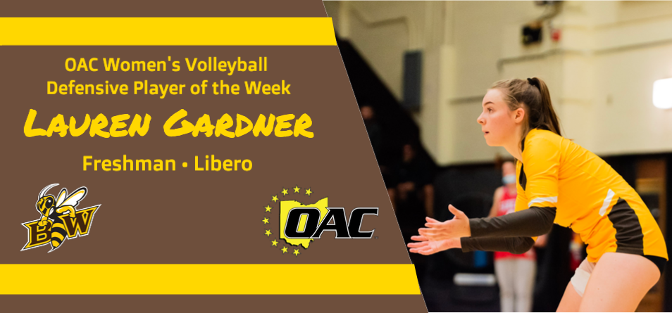Lauren Gardner Earns OAC Women's Volleyball Defensive Player of the Week (Photo courtesy of Dustin Johnson '24)