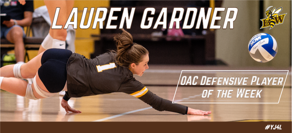 Lauren Gardner named OAC Defensive Player of the Week (photo courtesy of Erik Drost '11)